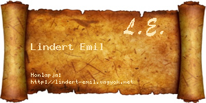 Lindert Emil névjegykártya